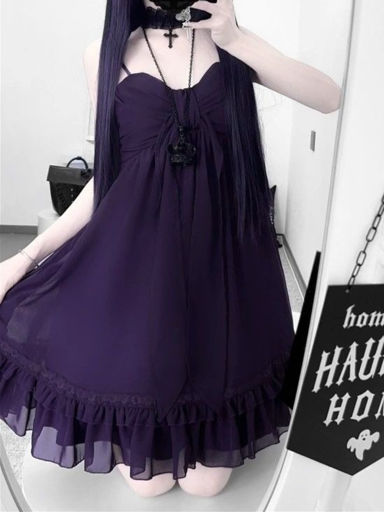 French Vintage Floral Midi Dress - Vintage Elegant Halter Midi Dress Sheer