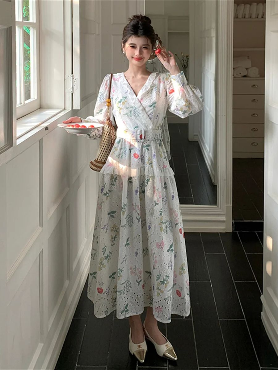 French Romantic Style Lantern  - огляд і ціна French Vintage Floral Midi Dress