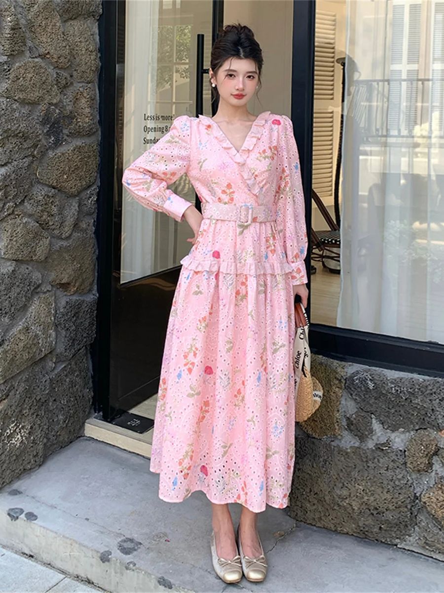 French Romantic Style Lantern  - огляд і ціна French Vintage Floral Midi Dress