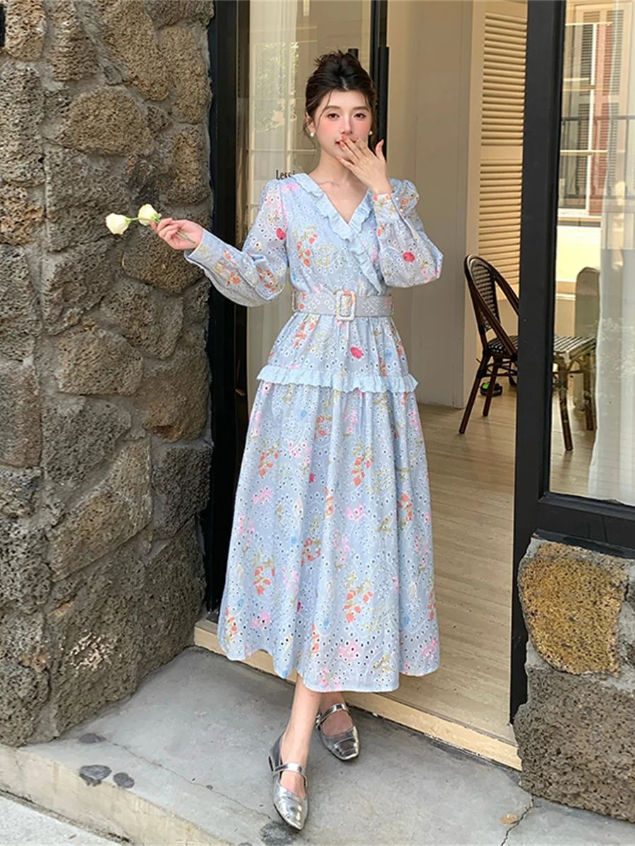 French Romantic Style Lantern  - огляд і ціна French Vintage Floral Midi Dress