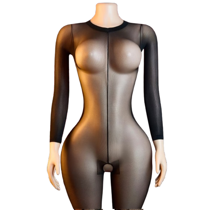 1 Piece Sheer Black Mesh Open- - огляд і ціна Lingerie
