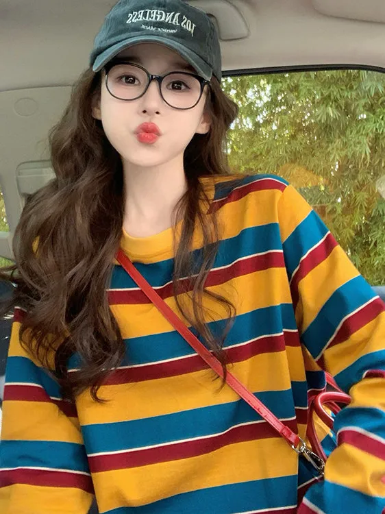 Women Color Block Striped Long - огляд і ціна Blouses