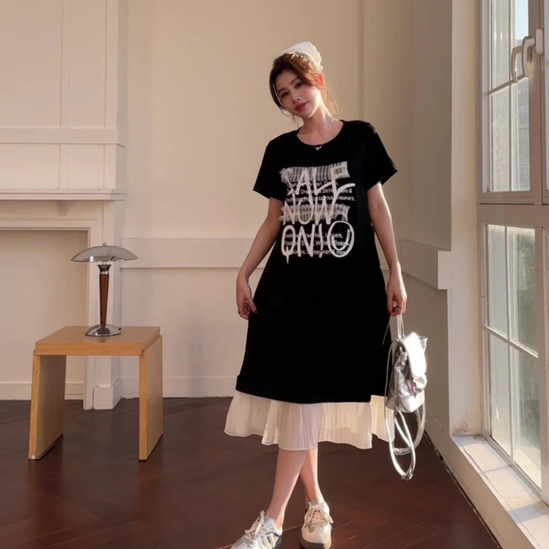 New 2026 Summer Women's T-Shir - огляд і ціна Korean Style A Line Shirt Dress