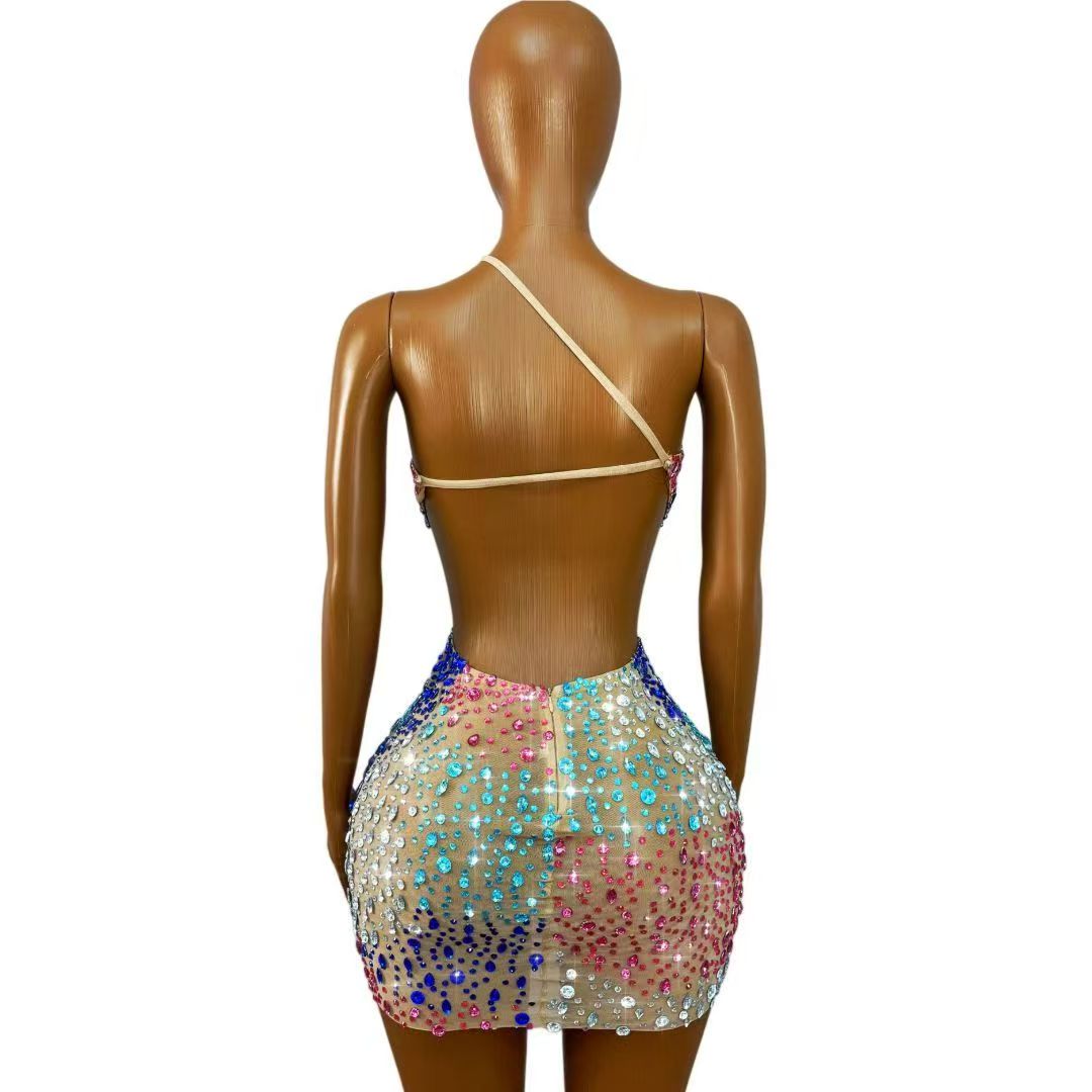 Sparkly Colorful Rhinestones W - огляд і ціна Sparkly Rhinestone Club Party Dress