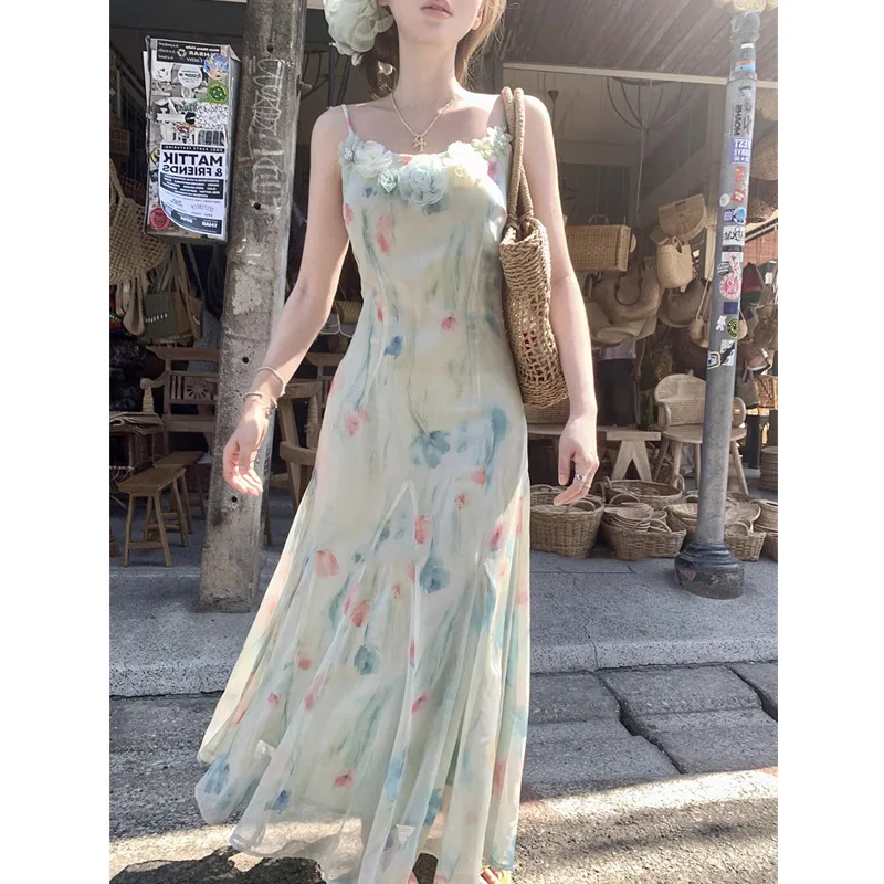 Kawaii Sweet Y2k Japanese Midi - огляд і ціна French Vintage Floral Midi Dress