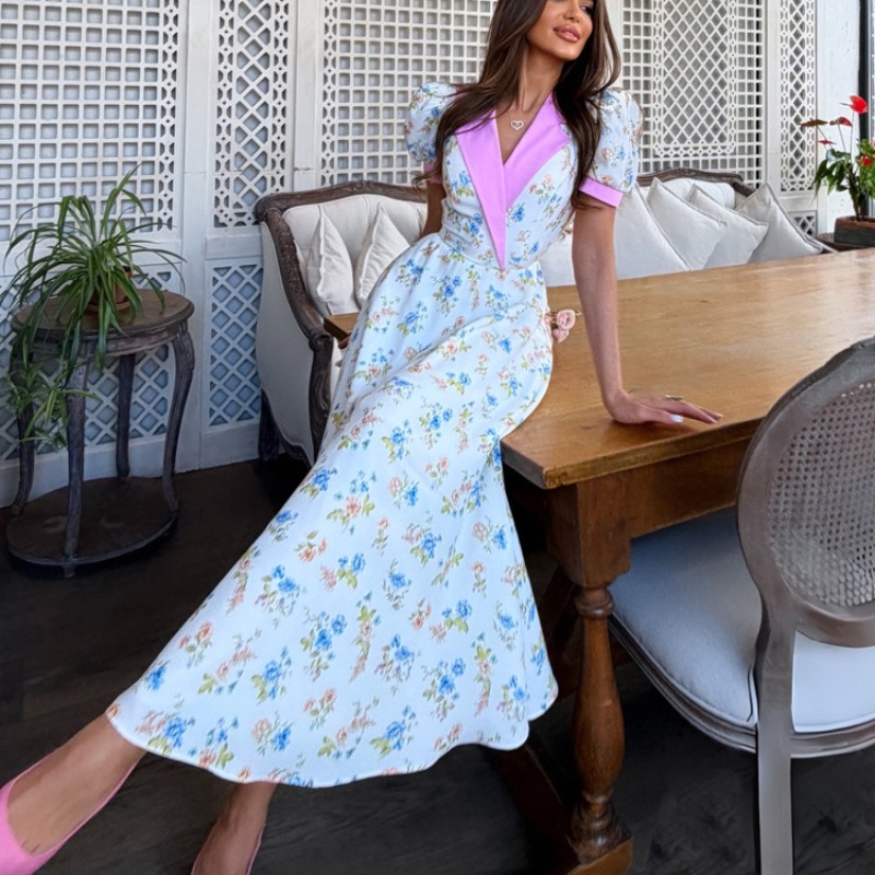 Elegant 2026 Summer Floral Pri - огляд і ціна French Vintage Floral Midi Dress
