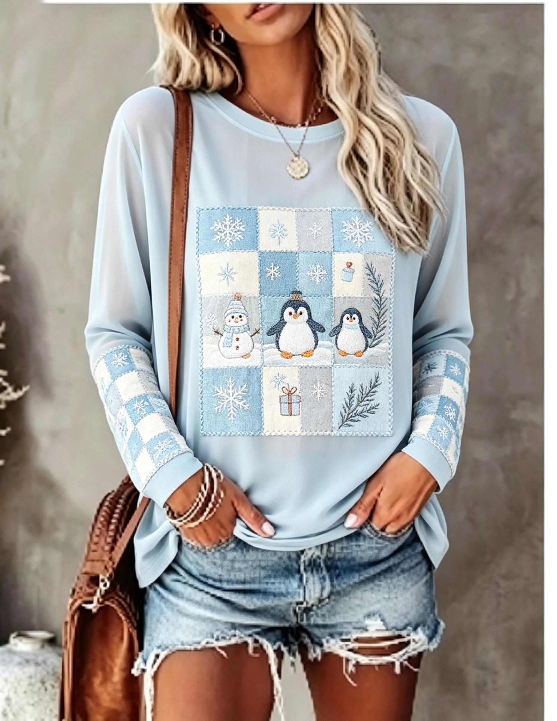 Women Long Sleeve T Shirt Fox  - огляд і ціна Blouses