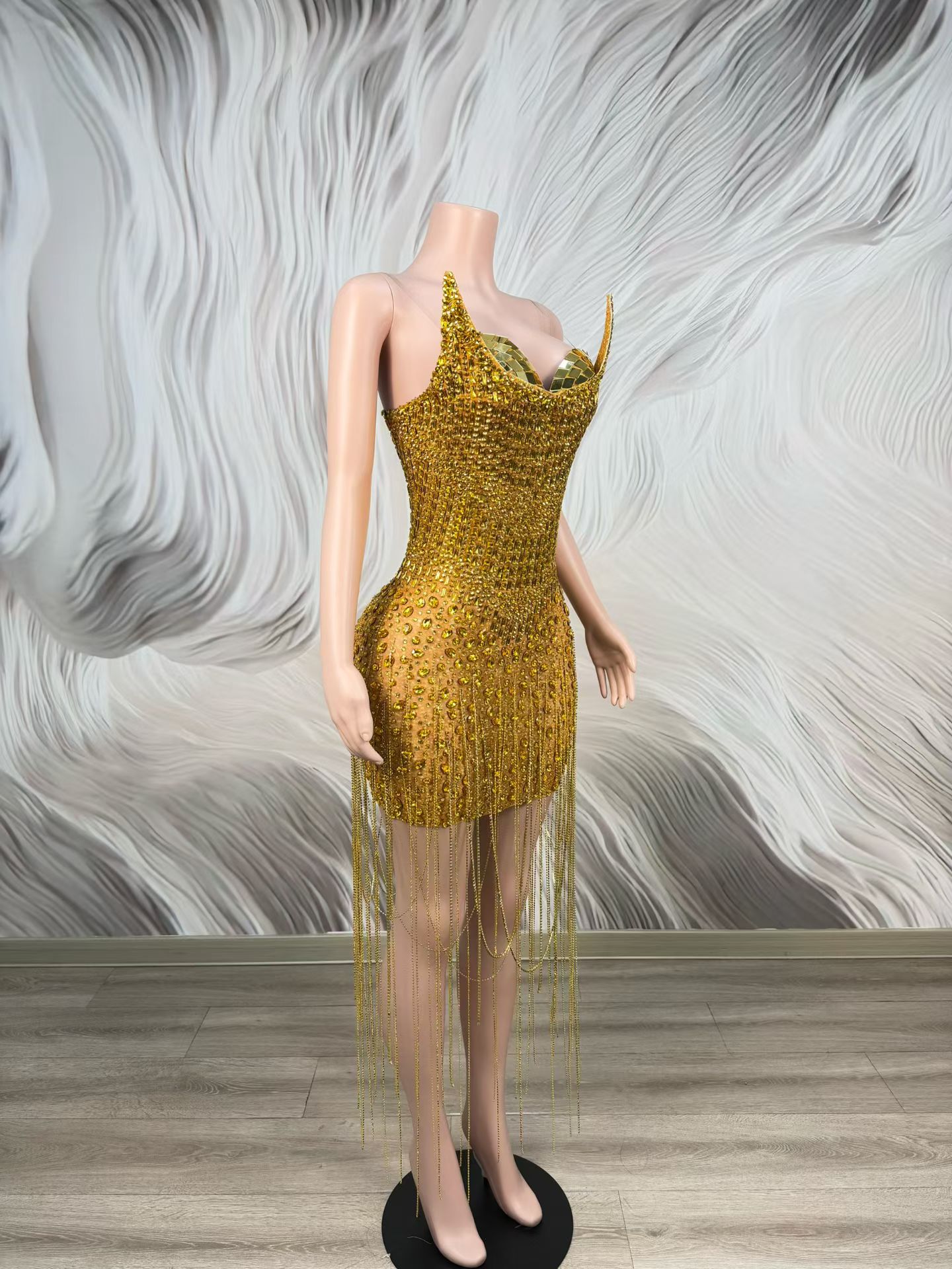 Birthday Celebrate Party Gold  - огляд і ціна Sparkly Rhinestone Club Party Dress