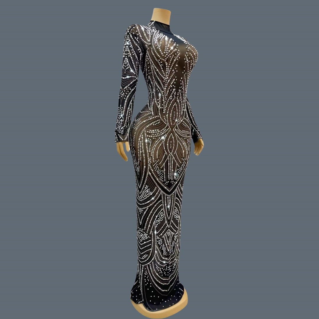 Black New Style Sparkly Rhines - огляд і ціна Sparkly Rhinestone Club Party Dress