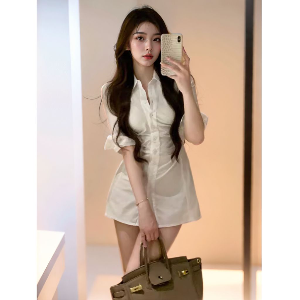 Pure Desire Korean Style Desig - огляд і ціна Korean Style A Line Shirt Dress