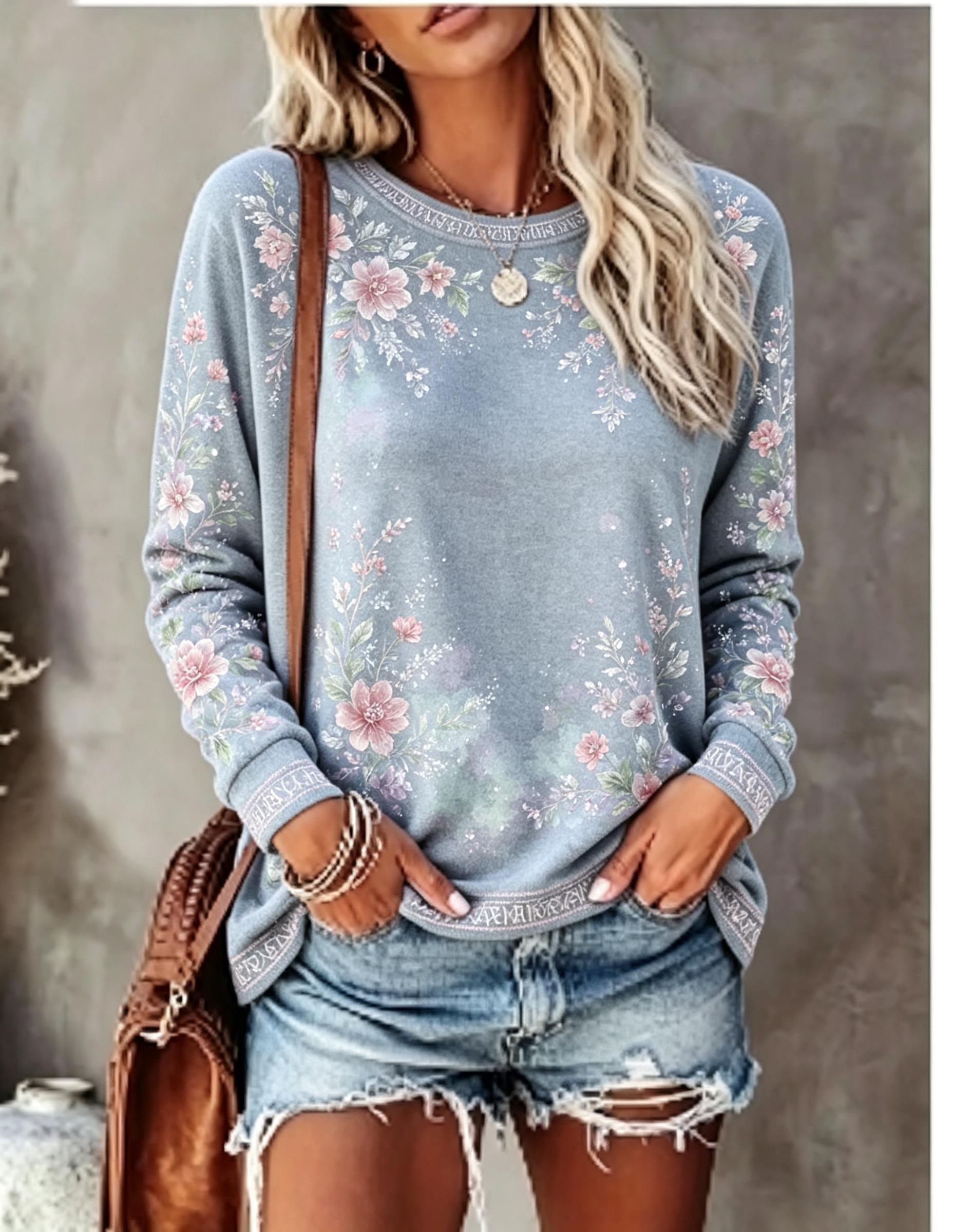 Women Crew Neck Long Sleeve T‑ - огляд і ціна Blouses