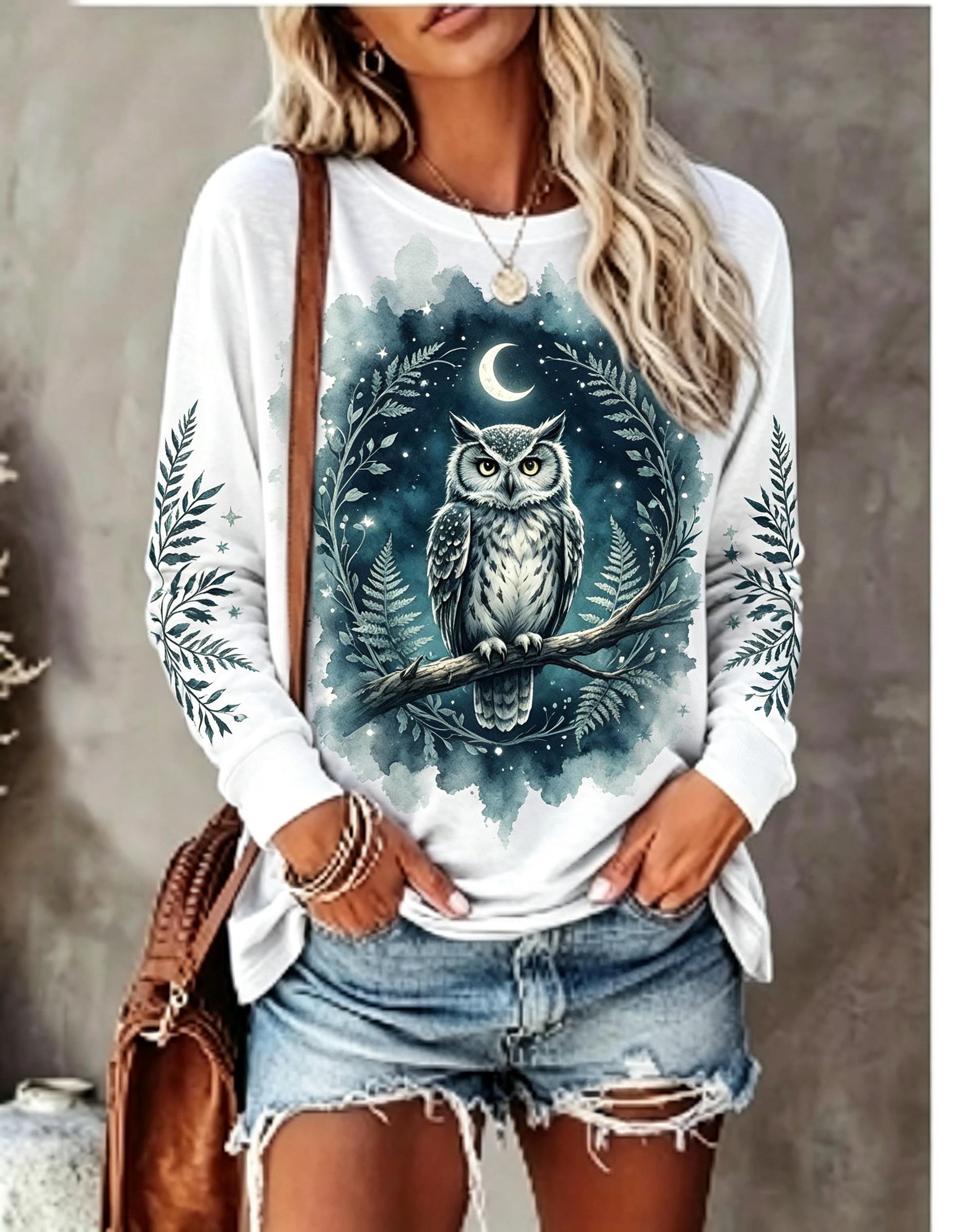 Women Long Sleeve T Shirt Howl - огляд і ціна Blouses