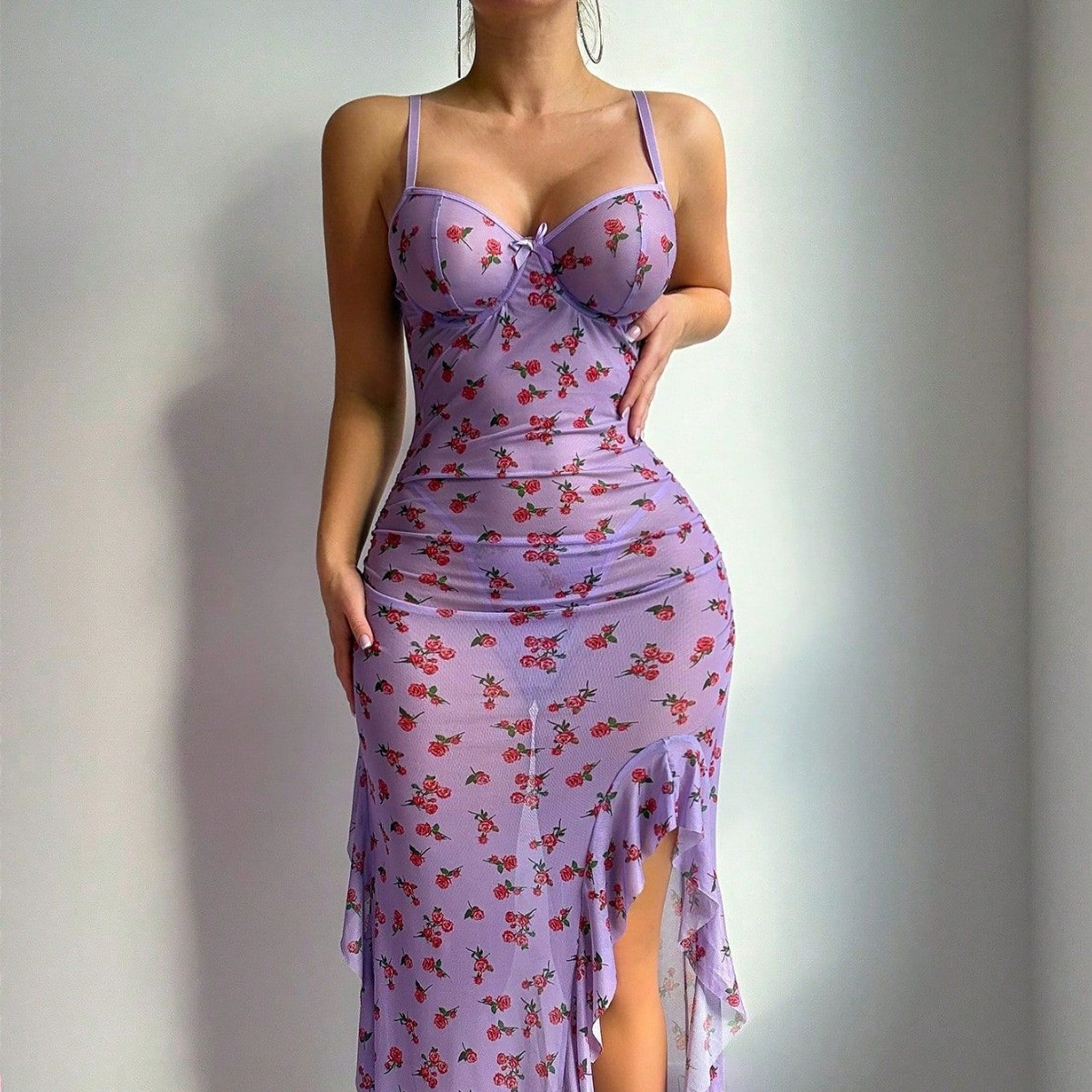 Sheer Mesh Plus-size Sexy Ling - огляд і ціна Sexy Mesh Sheer Bodycon Dress